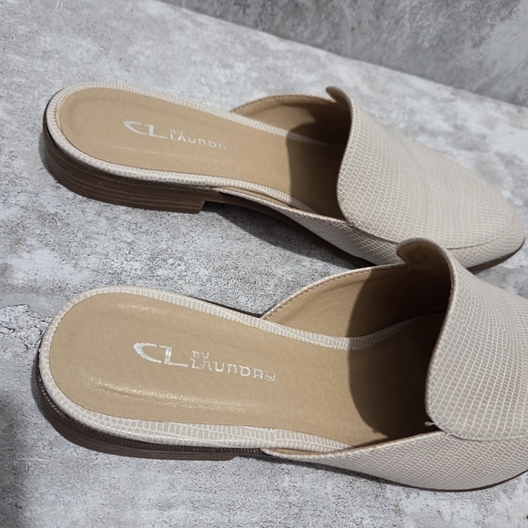 CL by Laundry Women's Mules Flats Slip On Cream Ivory Size 10 - Picture 6 of 7